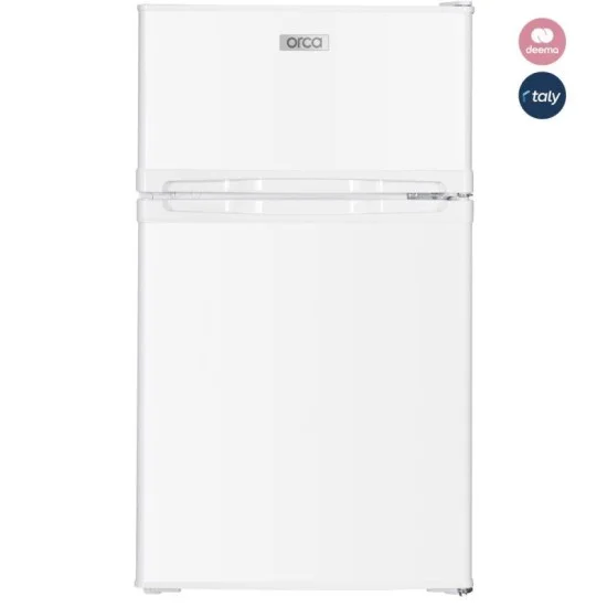 Orca Top Mount Double Door 85 Liters Refrigerator - White